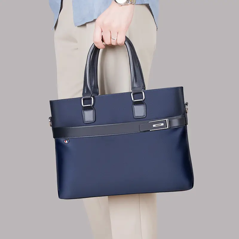 Men's Navy Blue Business Handbag Large Capacity Office Travel - Image 4