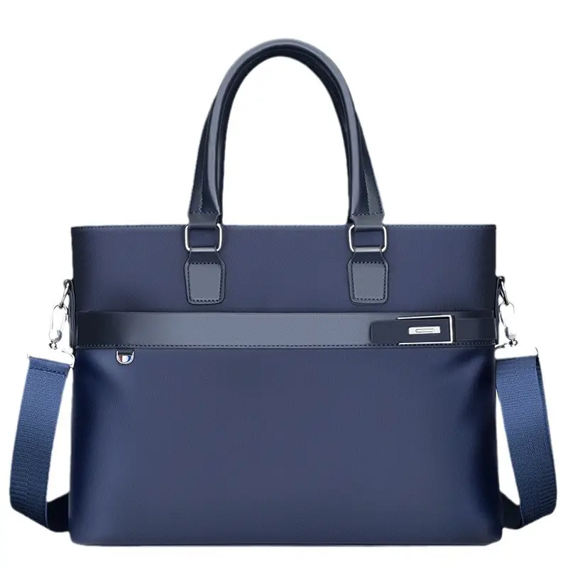 Men's Navy Blue Business Handbag Large Capacity Office Travel - Image 7