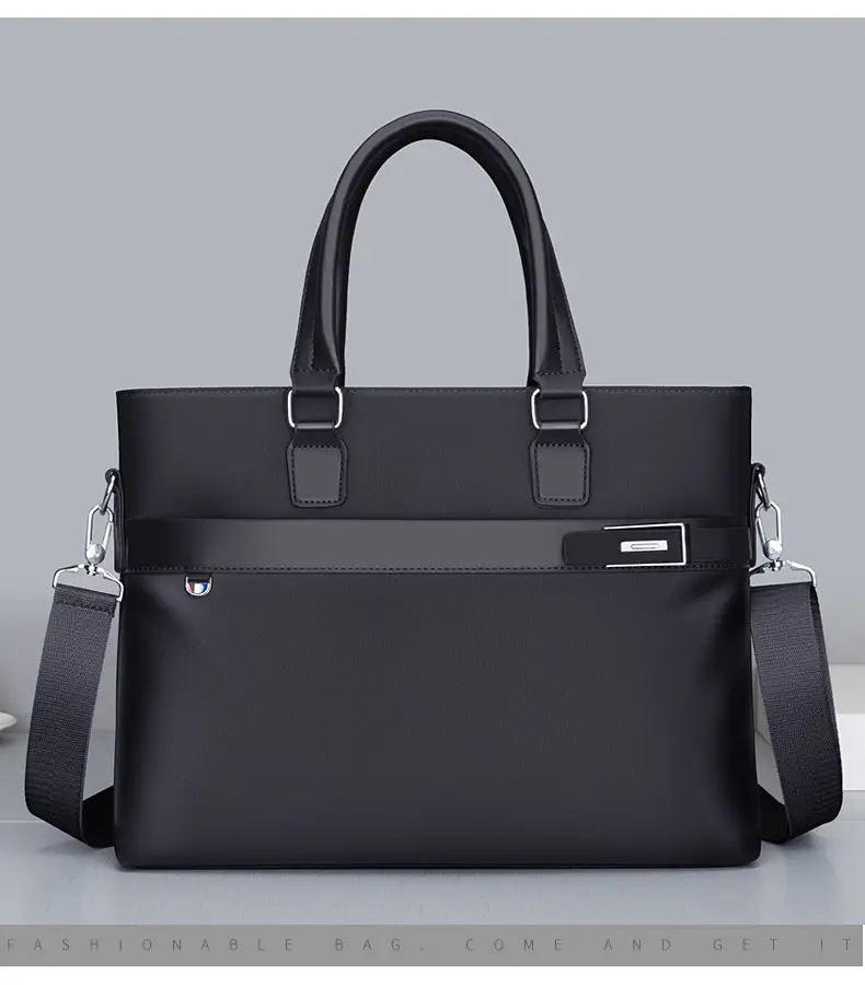 Men's Navy Blue Business Handbag Large Capacity Office Travel — feature 20