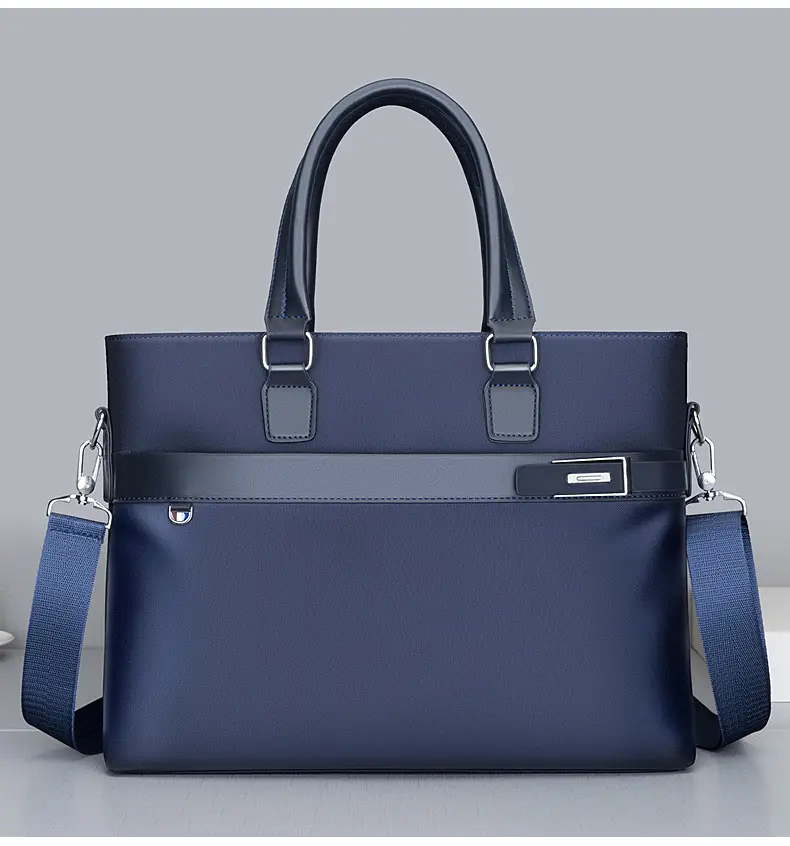 Men's Navy Blue Business Handbag Large Capacity Office Travel — feature 22