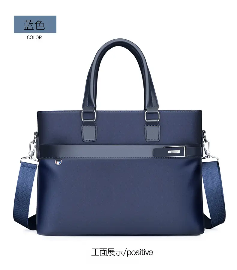 Men's Navy Blue Business Handbag Large Capacity Office Travel — feature 30