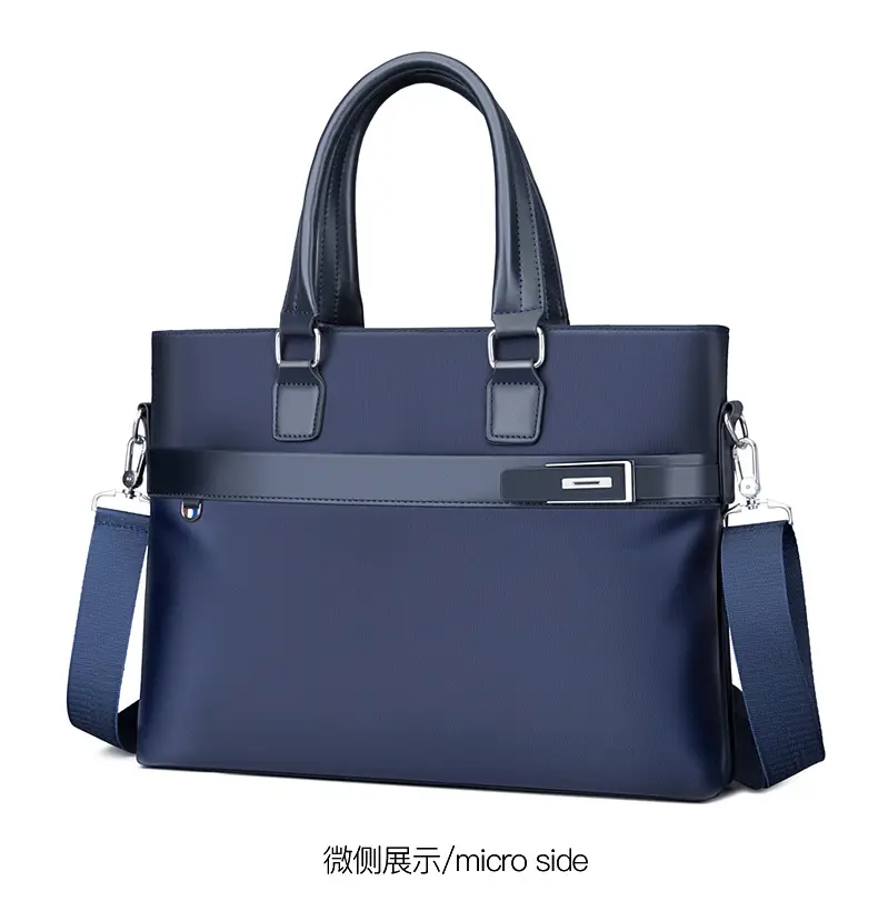 Men's Navy Blue Business Handbag Large Capacity Office Travel — feature 31