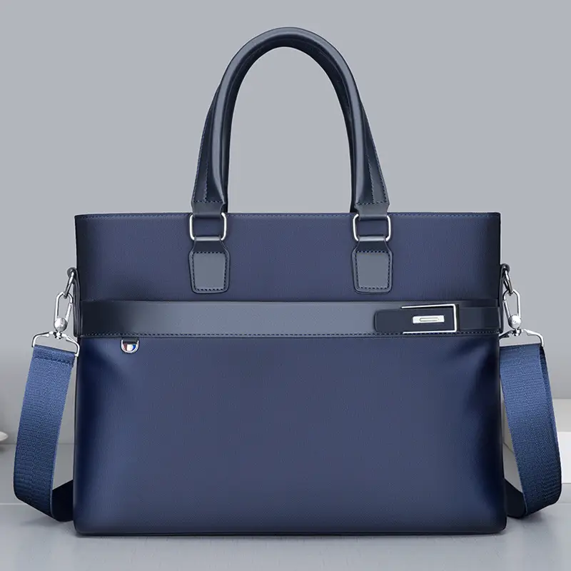 Men's Navy Blue Business Handbag Large Capacity Office Travel - Image 2