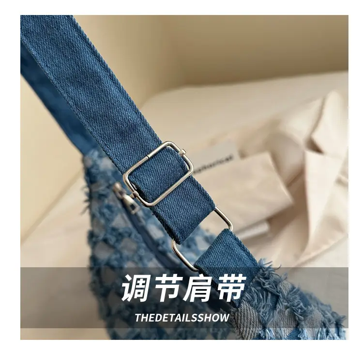 Blue Checkered Floral Shoulder Bag for Women 2024 — feature 6