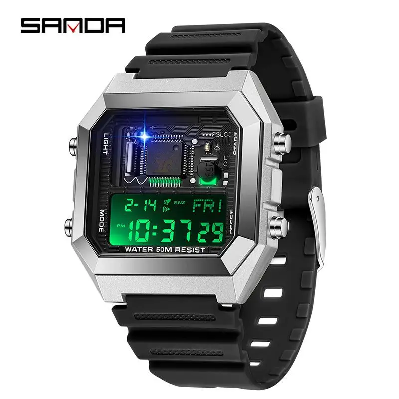 Sanda Cross-Border LED Luminous Sports Watch 35.7° - Image 7