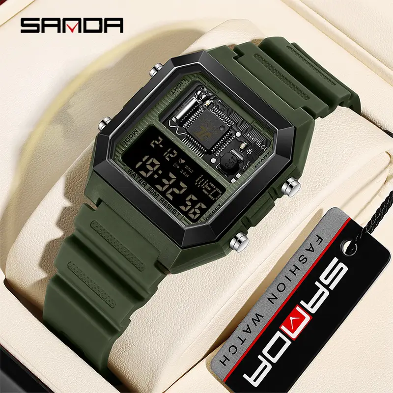 Sanda Cross-Border LED Luminous Sports Watch 35.7° - Image 9