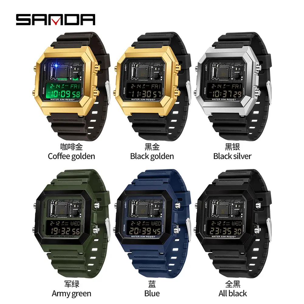 Sanda Cross-Border LED Luminous Sports Watch 35.7° - Image 10