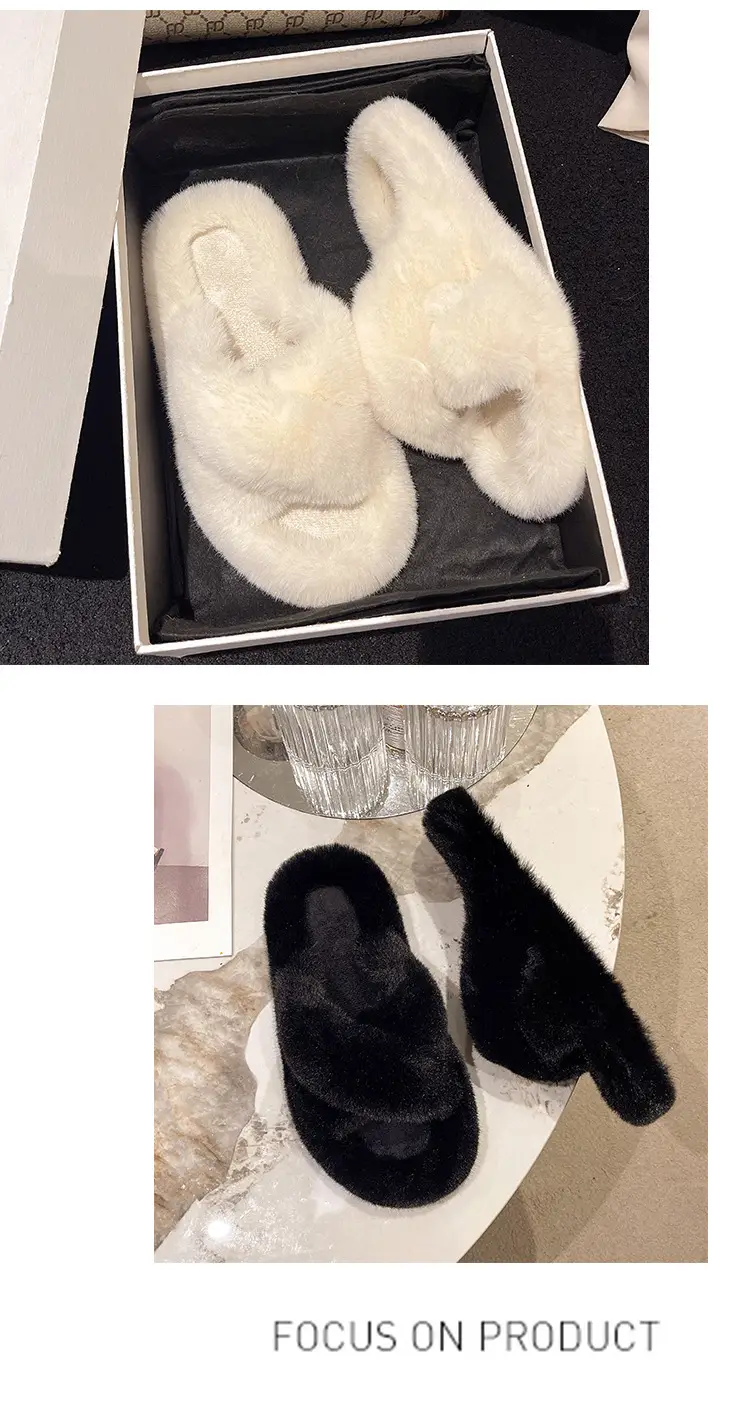 New Autumn and Winter Furry Slippers for Women, Casual Fashion Cotton Slippers, Warm Outer Wear, Thick-soled Platform Cotton Slippers, Home Shoes — feature 5