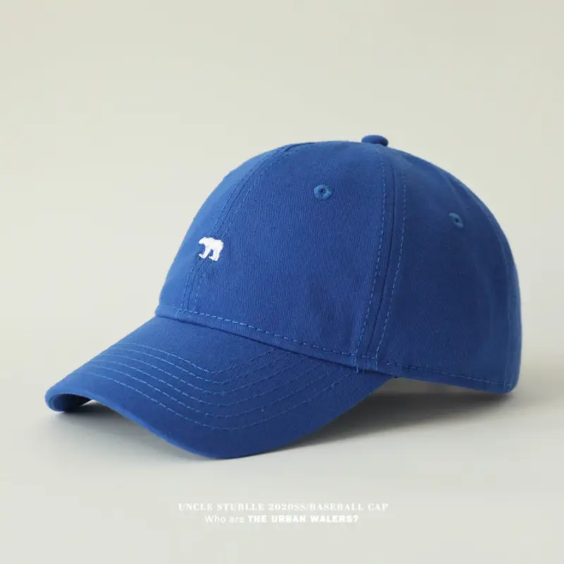 Korean Bear Cap Blue Black White Baseball Cap — feature 12