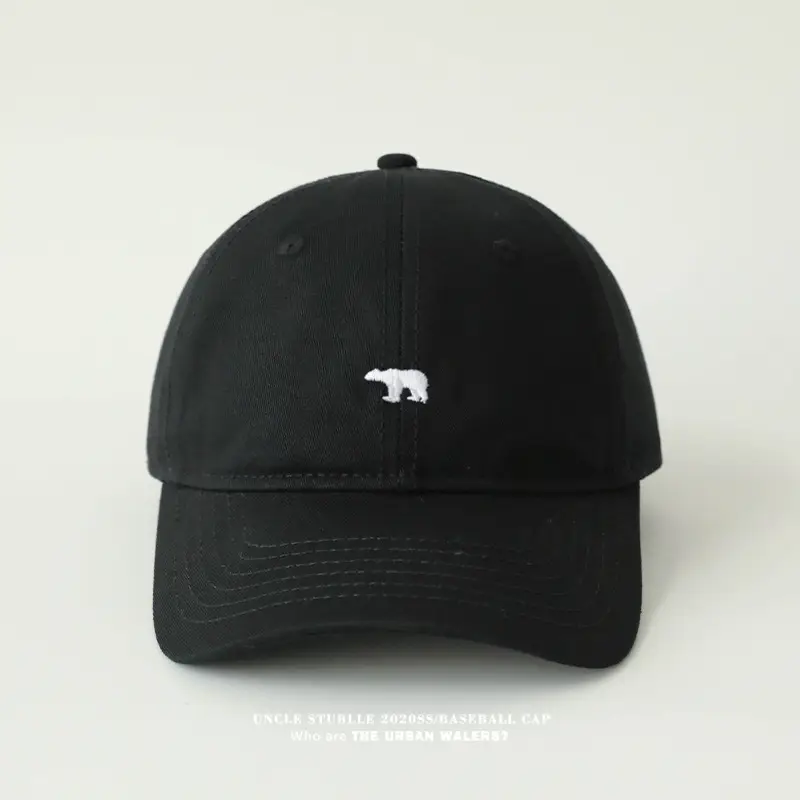 Korean Bear Cap Blue Black White Baseball Cap — feature 14
