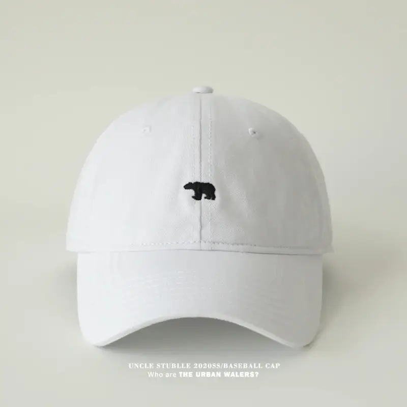 Korean Bear Cap Blue Black White Baseball Cap — feature 2