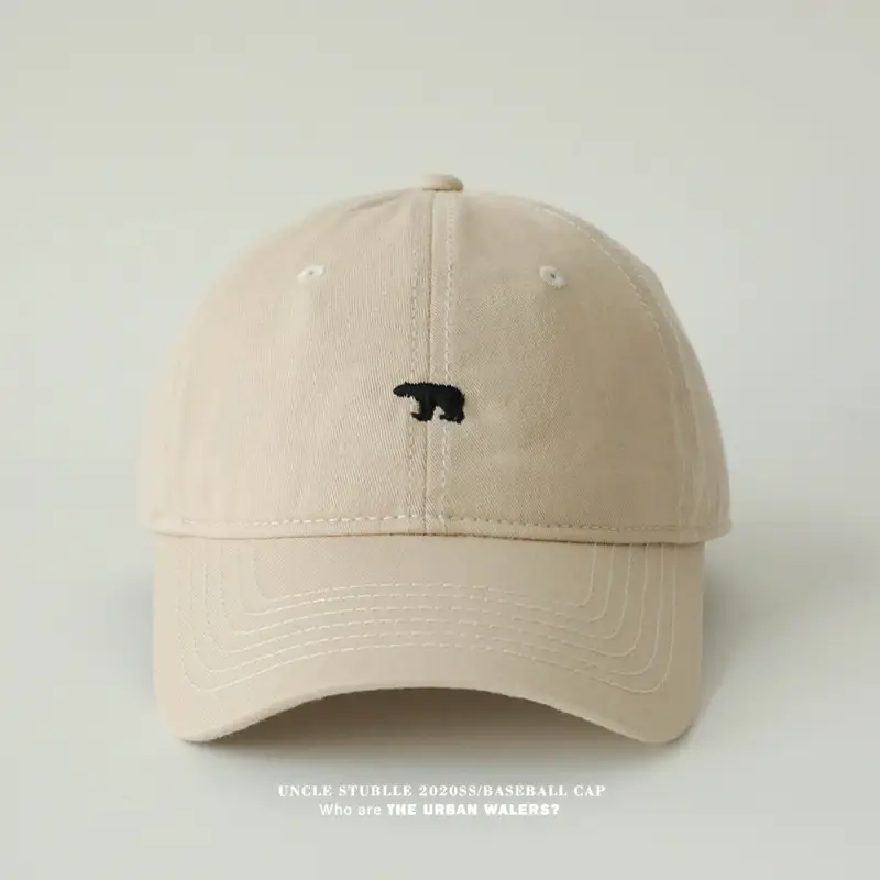 Korean Bear Cap Blue Black White Baseball Cap — feature 3