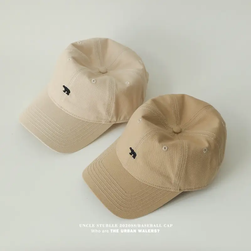 Korean Bear Cap Blue Black White Baseball Cap — feature 4