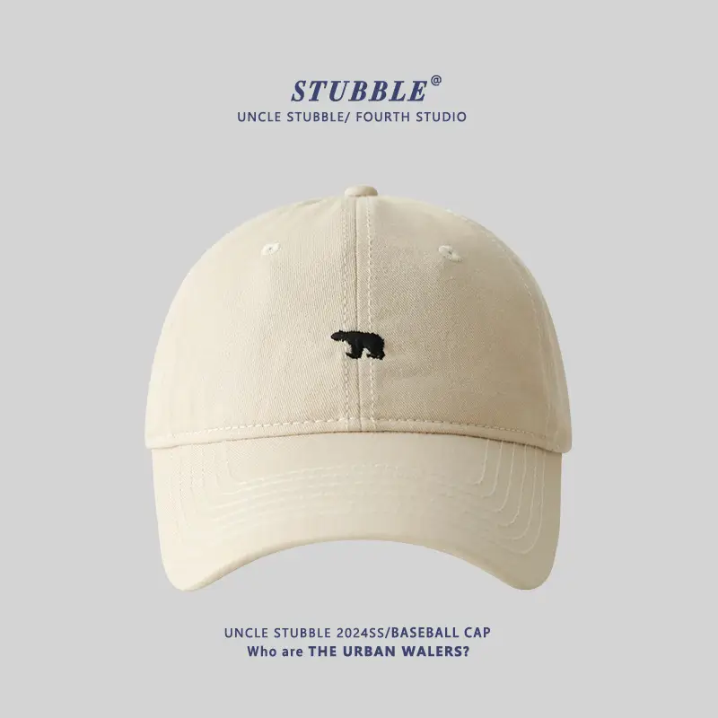 Korean Bear Cap Blue Black White Baseball Cap - Image 2
