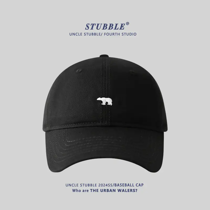 Korean Bear Cap Blue Black White Baseball Cap - Image 6