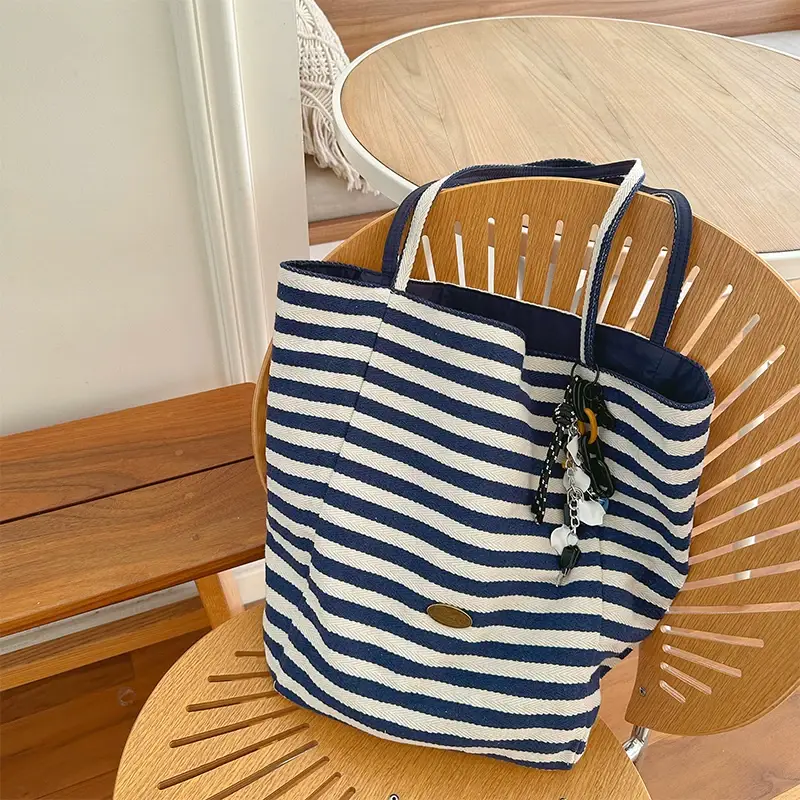 Red Striped Korean Style Ins Tote Bag Large Capacity — feature 7
