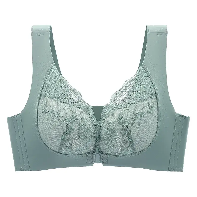 French Lace Underwear Women's Anti-Sagging Front Buckle Bra - Image 2
