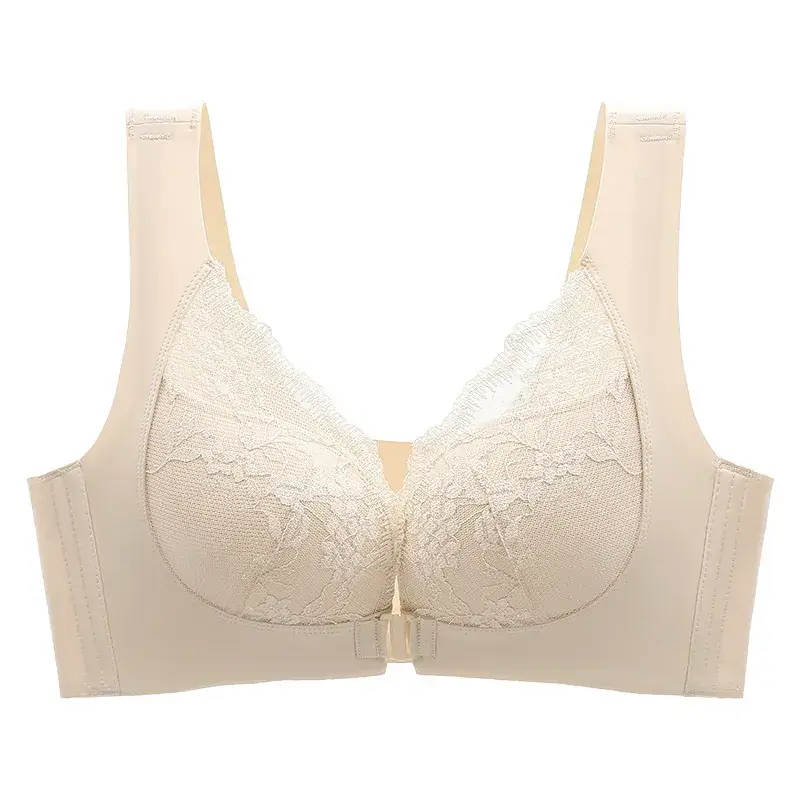 French Lace Underwear Women's Anti-Sagging Front Buckle Bra - Image 3