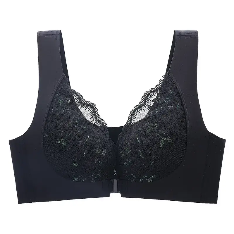 French Lace Underwear Women's Anti-Sagging Front Buckle Bra - Image 4