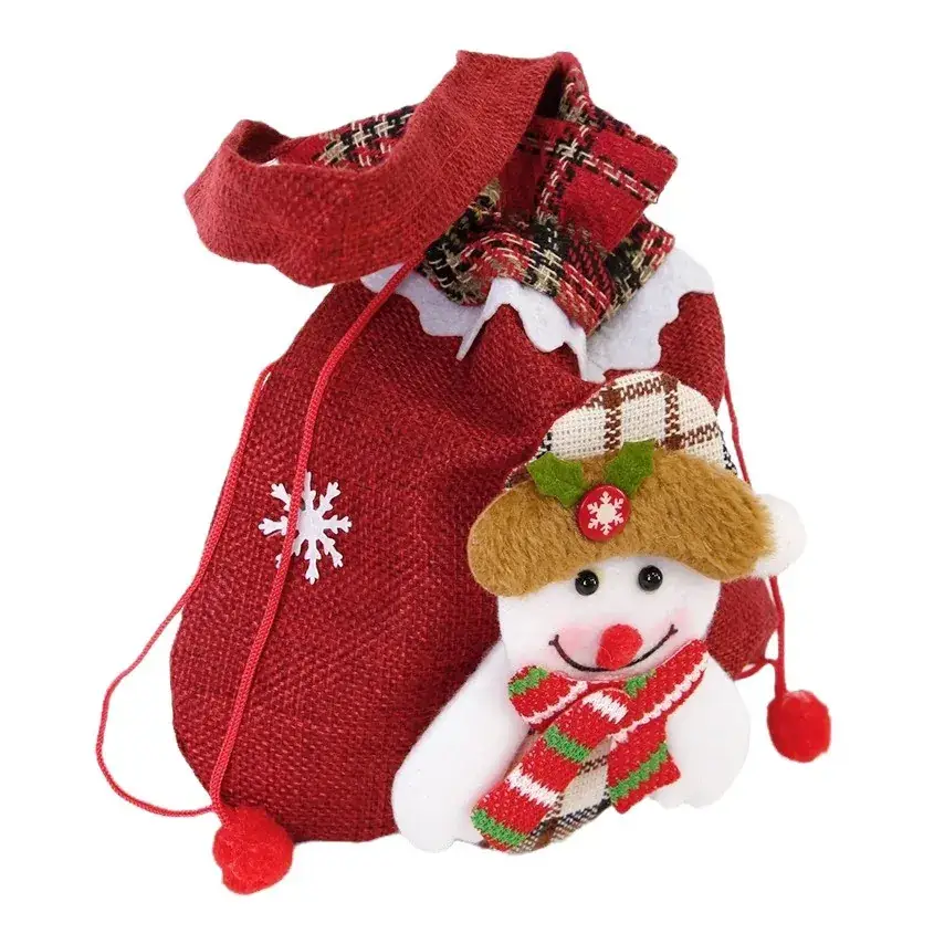 Christmas Candy Bag Tote Bag Drawstring Pouch Cartoon Apple