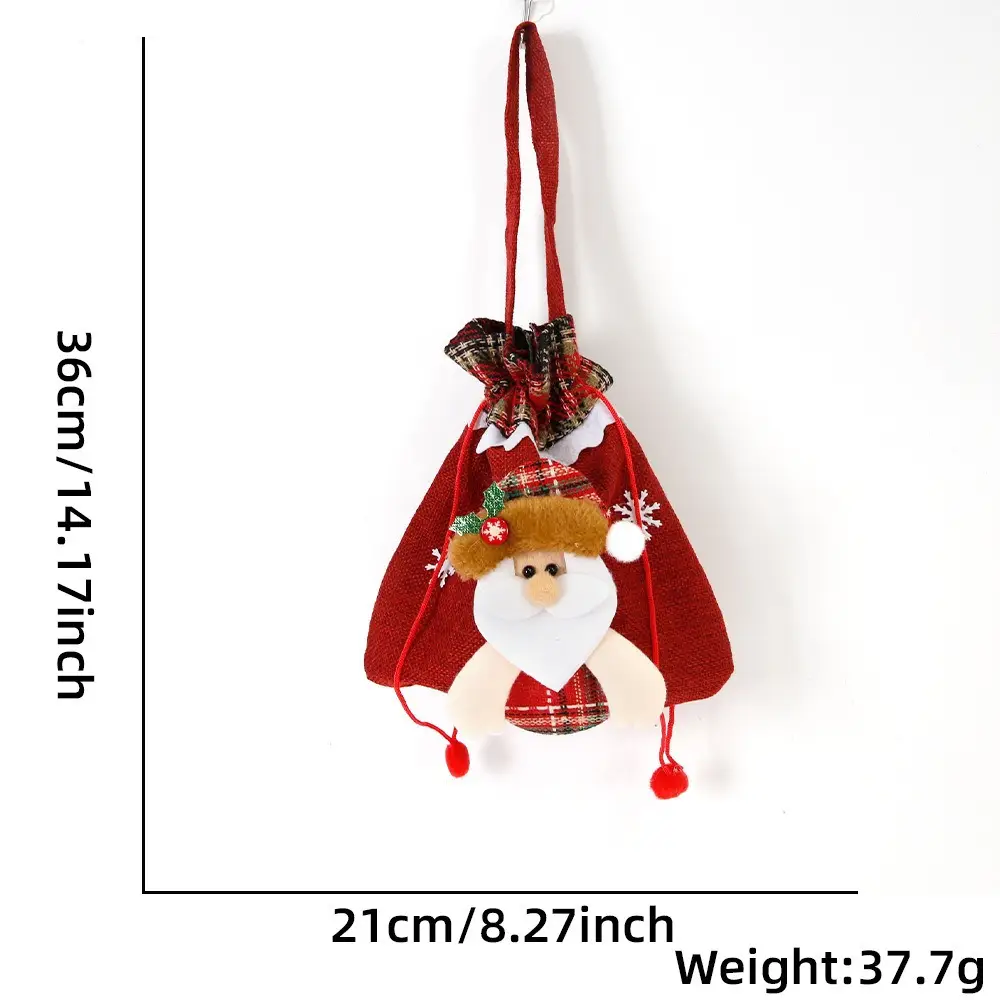 Christmas Candy Bag Tote Bag Drawstring Pouch Cartoon Apple — feature 7