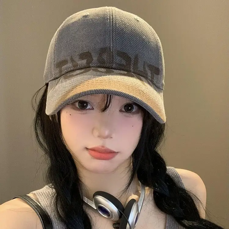 Old American Letter Baseball Cap for Kids Vintage Washed Summer Face Small Wear Soft Top All-match Cap Couple - Image 10