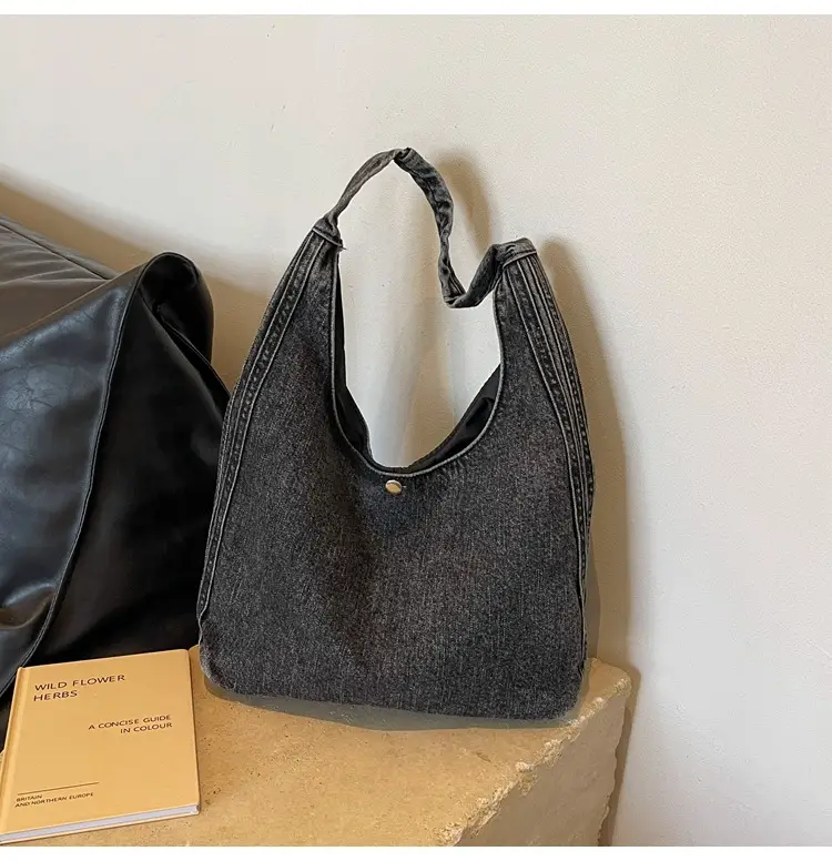 Blue Denim Shoulder Bag Women 2024 Casual Large Capacity — feature 18