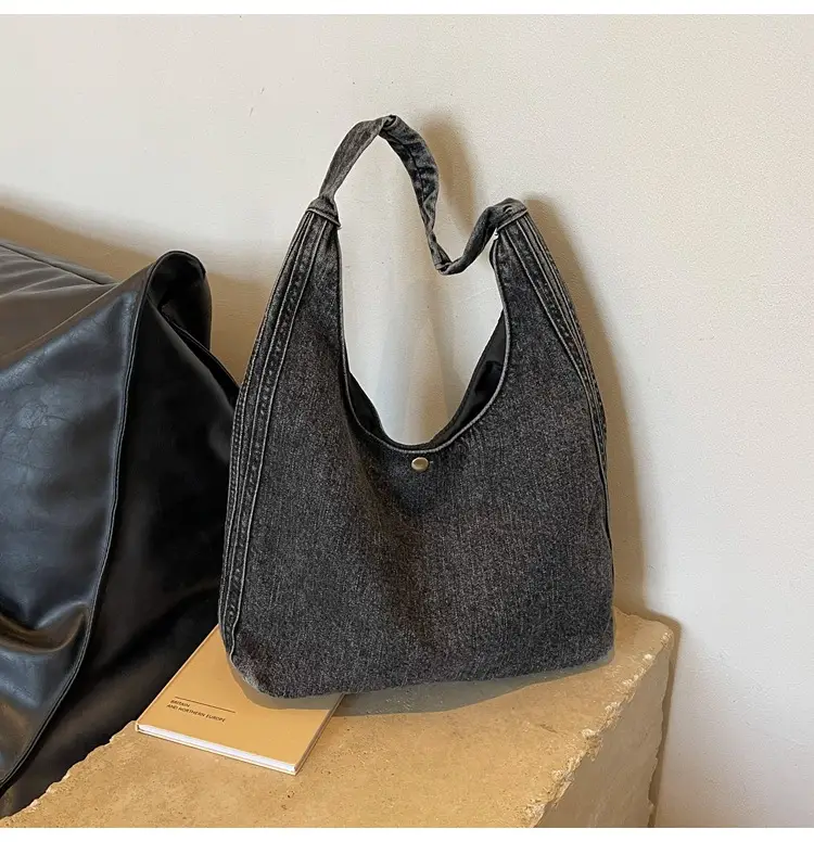 Blue Denim Shoulder Bag Women 2024 Casual Large Capacity — feature 19