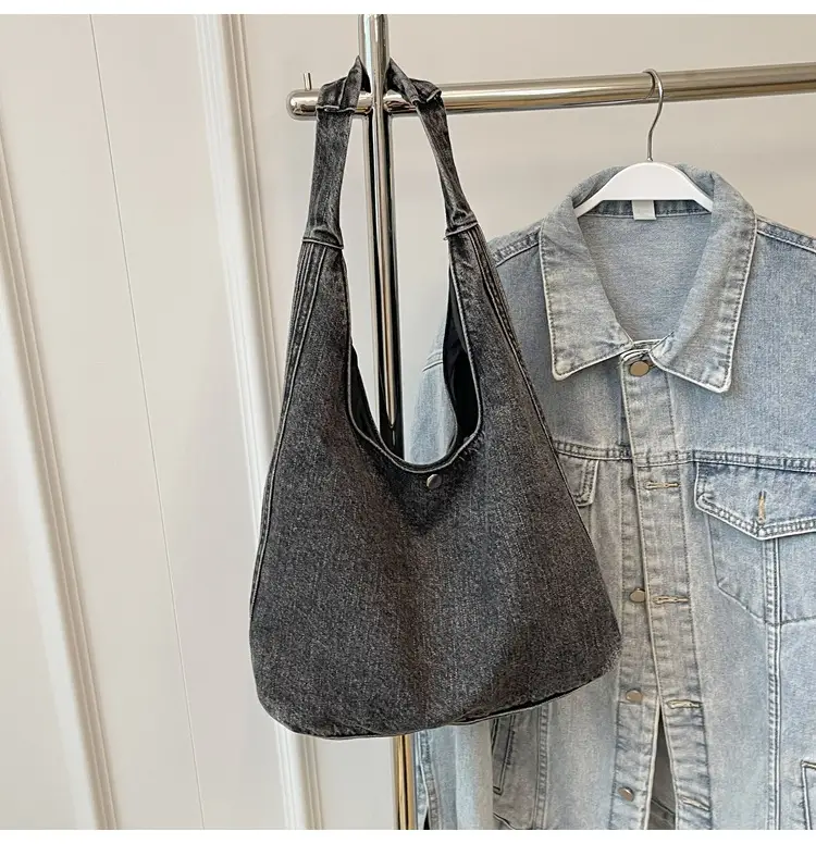 Blue Denim Shoulder Bag Women 2024 Casual Large Capacity — feature 20
