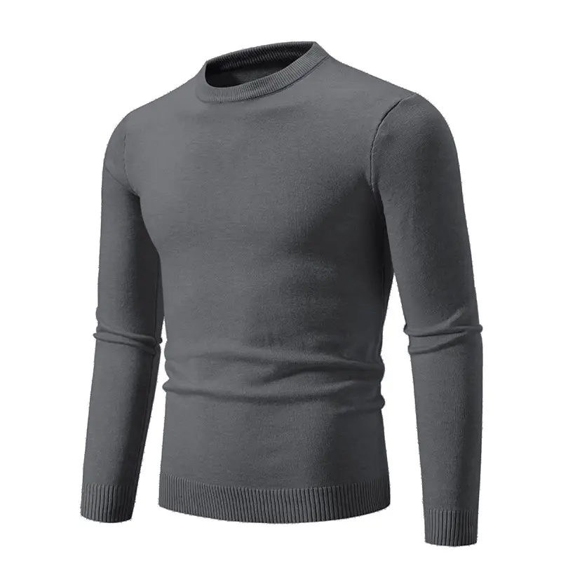 Men's Black Retro Round Neck Sweater - Image 3