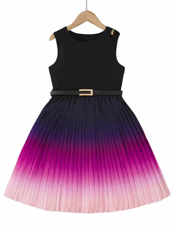 Black Sleeveless Girl's Dress Large European Style - Image 6