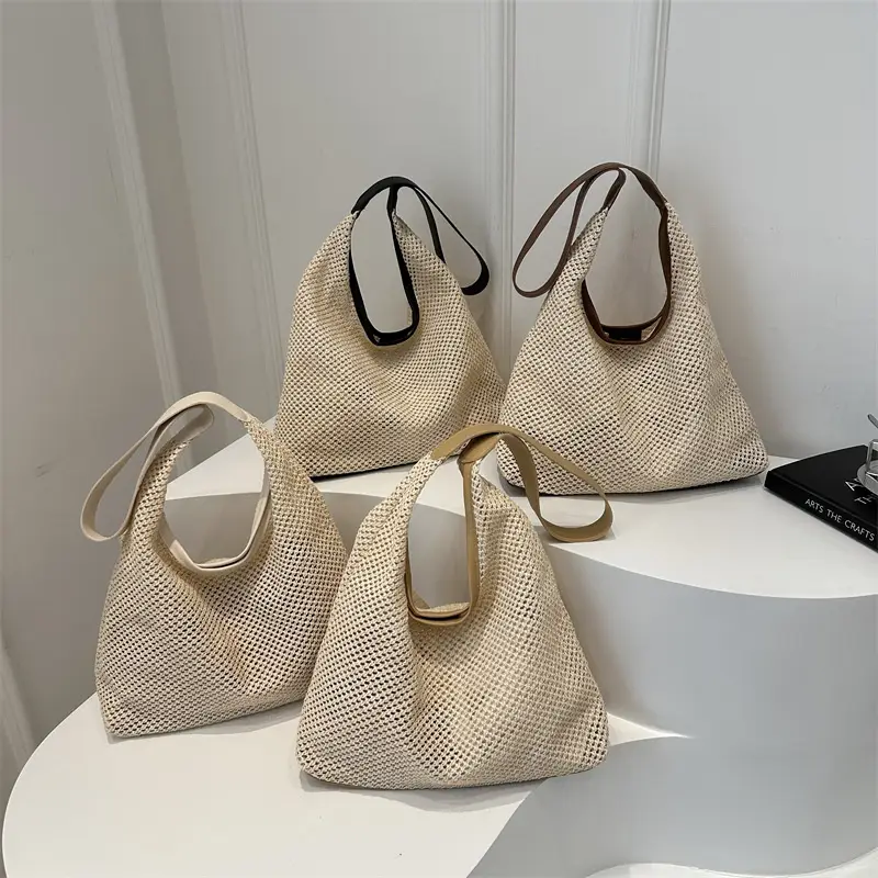 Beige Woven Straw Shoulder Bag 2024 - Image 8