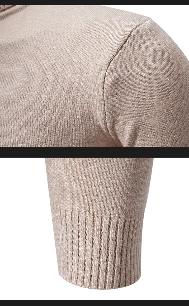 Men's Blue Knitted Turtleneck Sweater Slim Fit — feature 18
