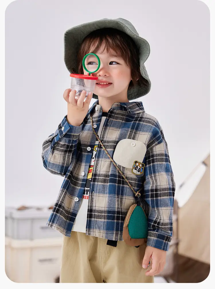 Dudu Boys Plaid Shirt & Pants Set Spring — feature 23