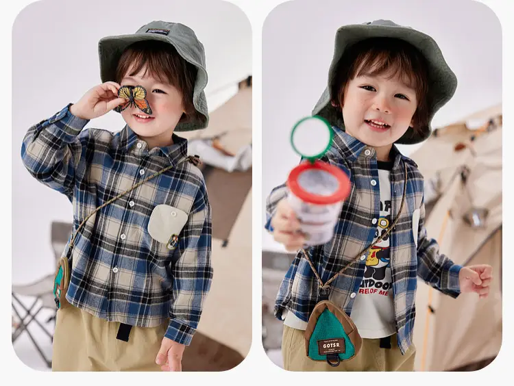 Dudu Boys Plaid Shirt & Pants Set Spring — feature 24