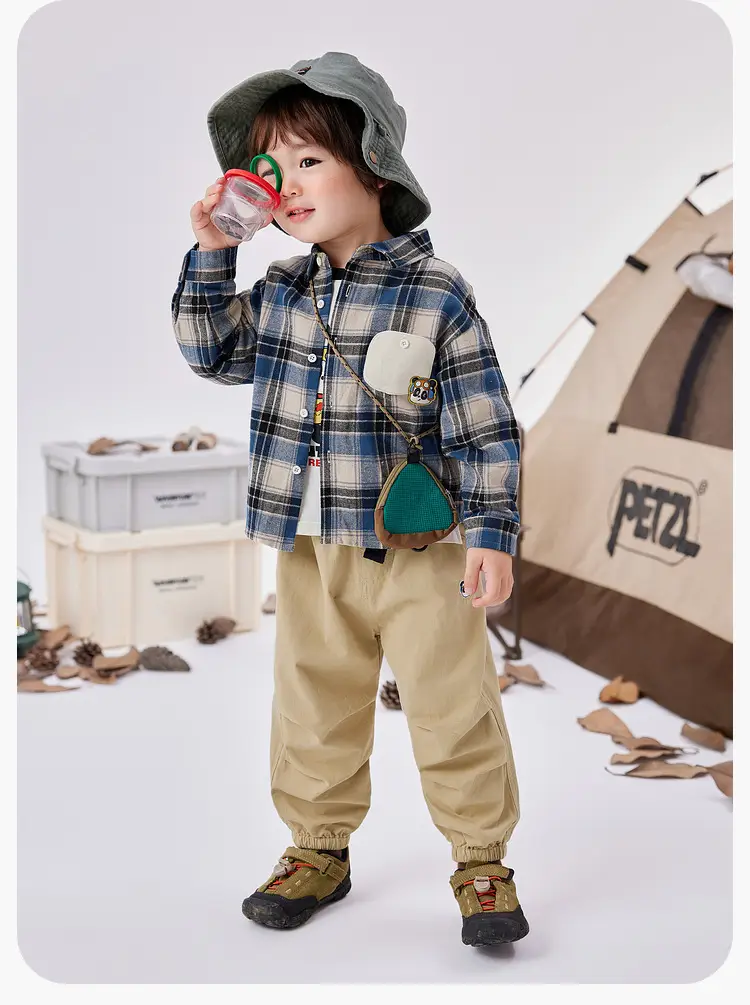 Dudu Boys Plaid Shirt & Pants Set Spring — feature 25