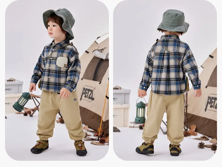 Dudu Boys Plaid Shirt & Pants Set Spring — feature 26
