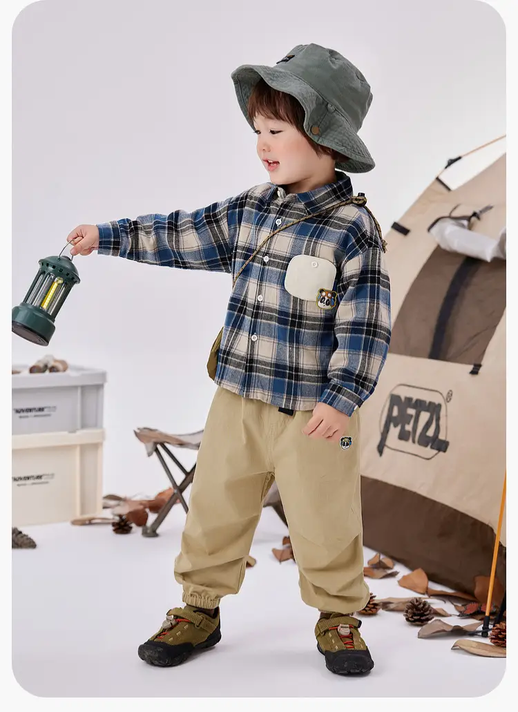 Dudu Boys Plaid Shirt & Pants Set Spring — feature 27