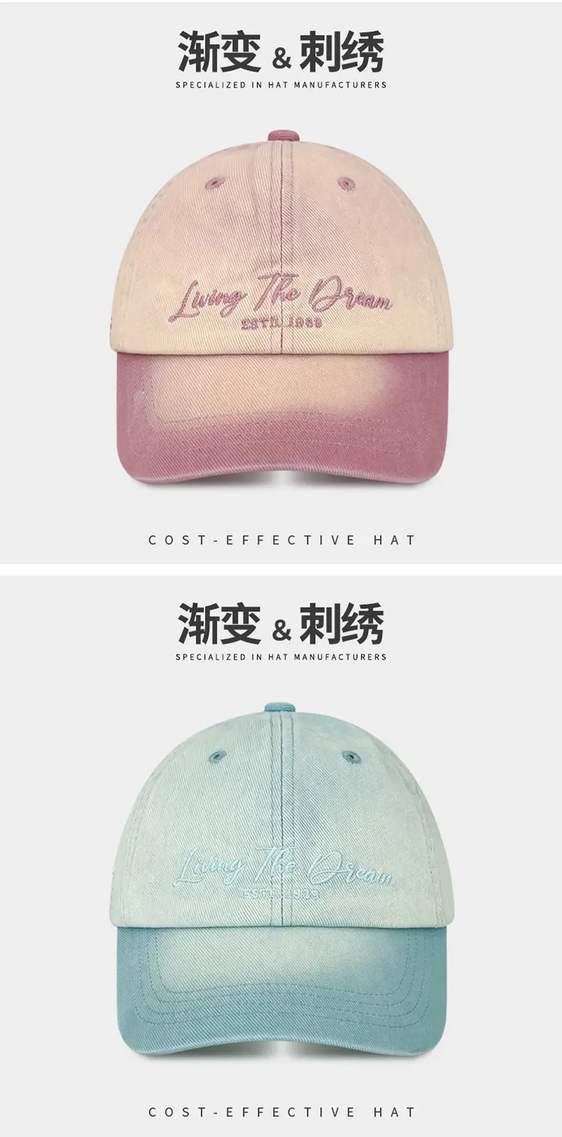 Retro Gradient Baseball Cap for Kids Summer Casual All-match — feature 23