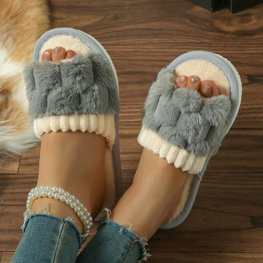 EVA Foreign Trade Home Slippers Flat Slippers Women's Outer Wear Bow Cotton Slippers Outer Wear Trendy Non-Slip Slippers - Image 6