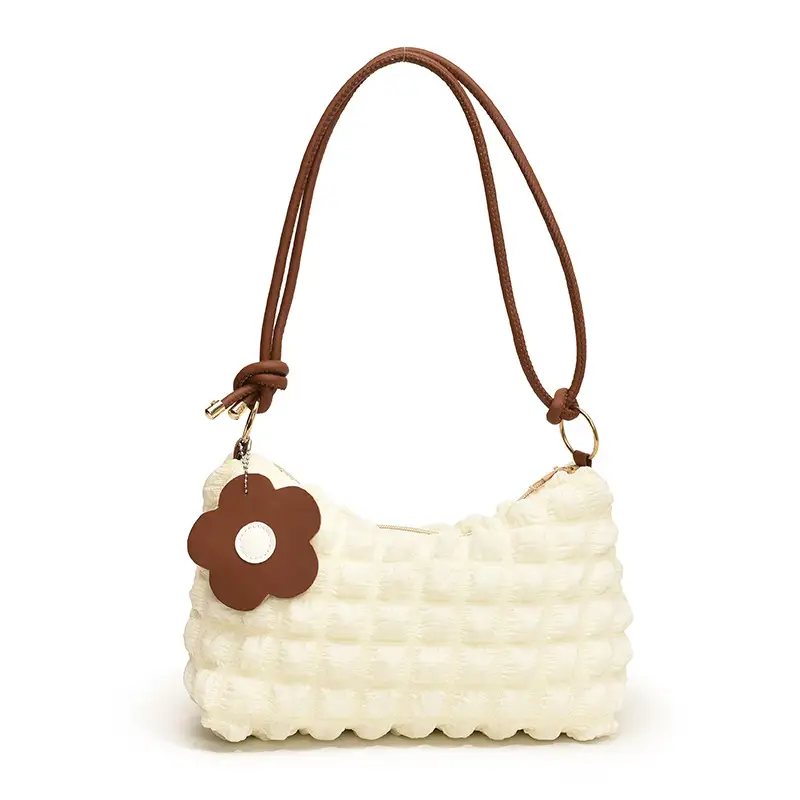 Pink Bubble Pleated Shoulder Bag for Women - Image 7