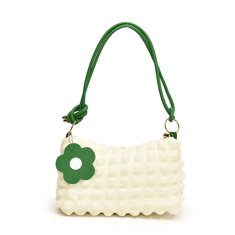 Pink Bubble Pleated Shoulder Bag for Women - Image 8