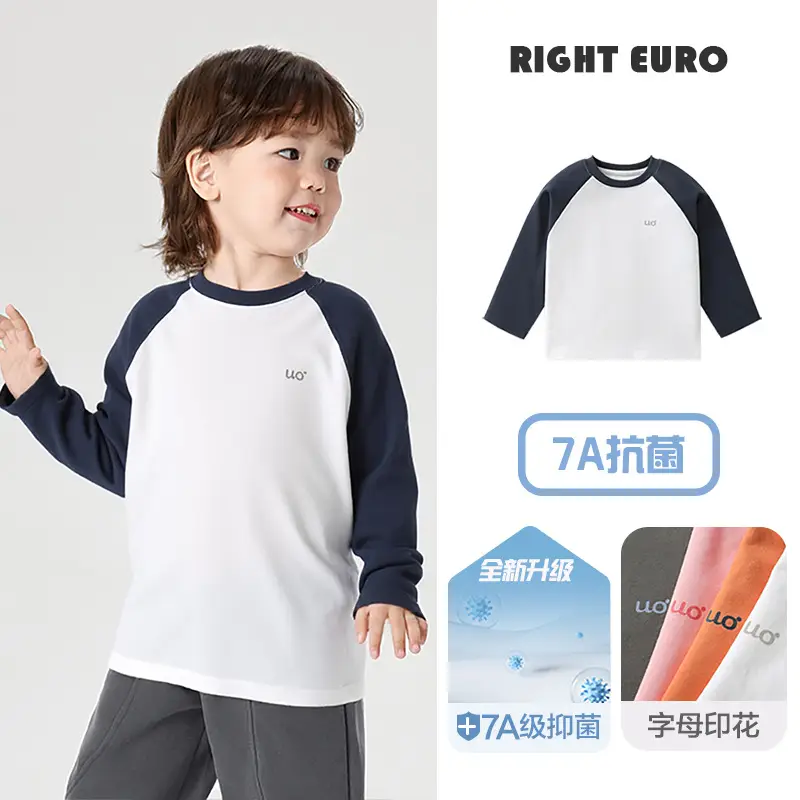 New European Style Boys Cotton Long Sleeve T-Shirt Light Blue - Image 18