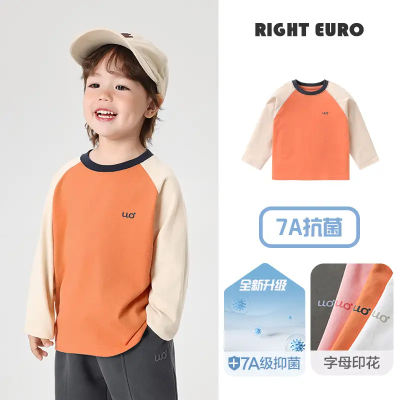 New European Style Boys Cotton Long Sleeve T-Shirt Light Blue - Image 19