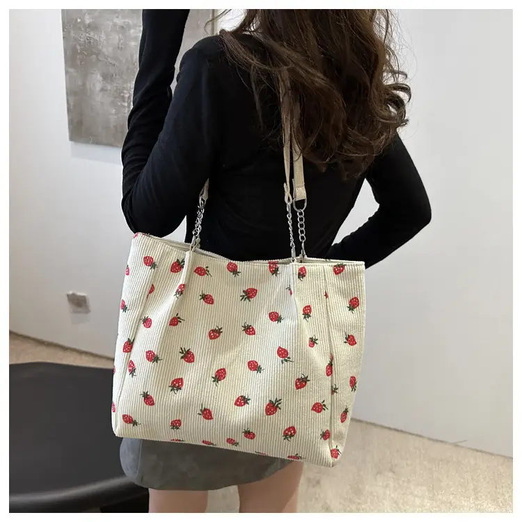 South Korea Ins Large Capacity Strawberry Tote Bag — feature 11