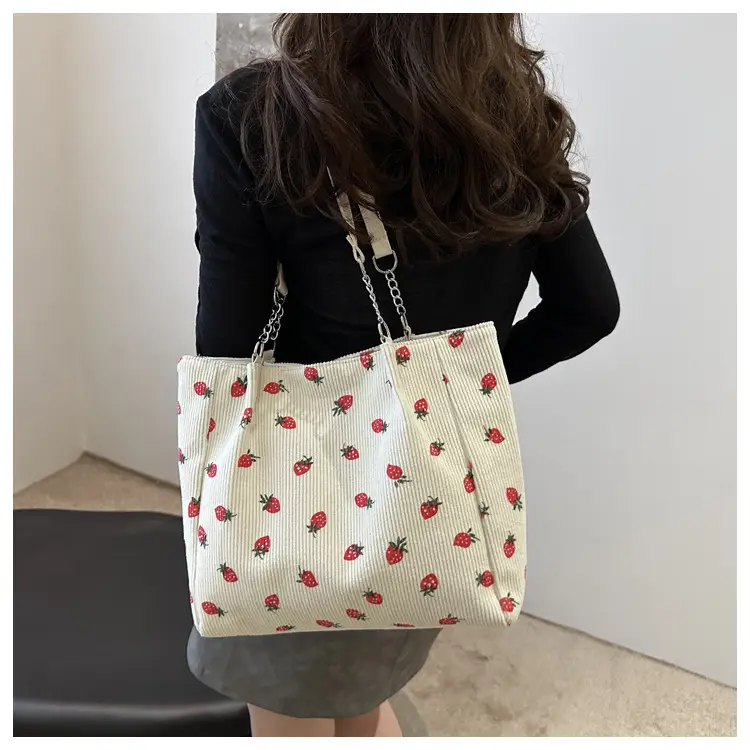South Korea Ins Large Capacity Strawberry Tote Bag — feature 12