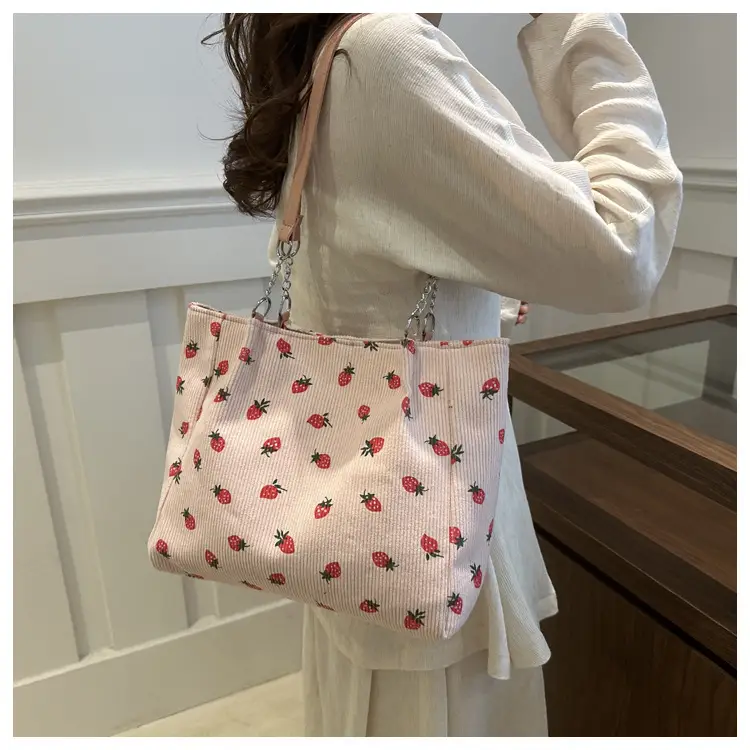 South Korea Ins Large Capacity Strawberry Tote Bag — feature 14