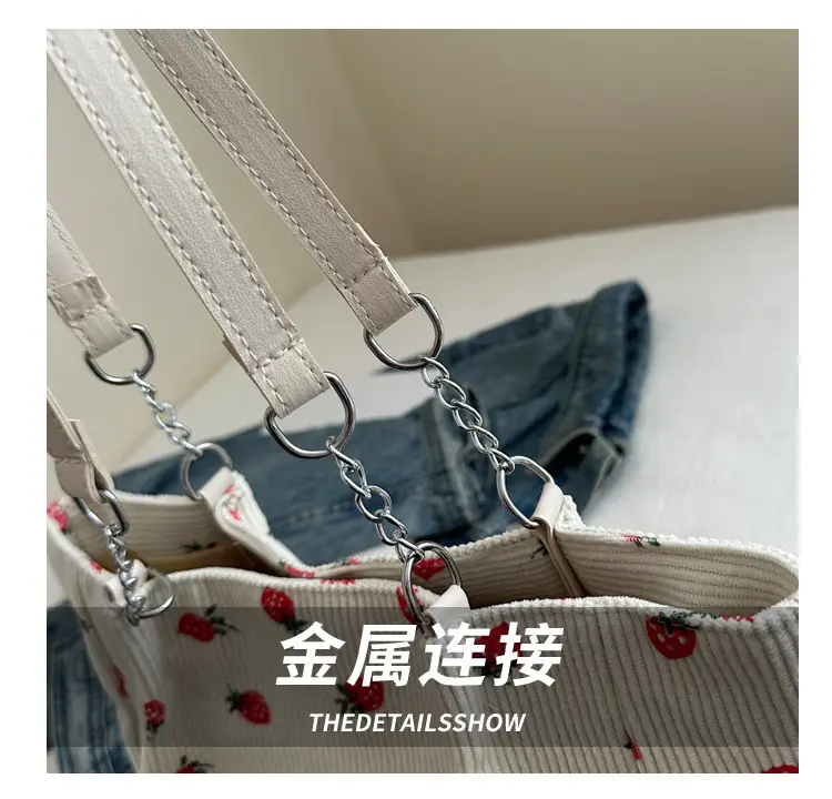 South Korea Ins Large Capacity Strawberry Tote Bag — feature 4