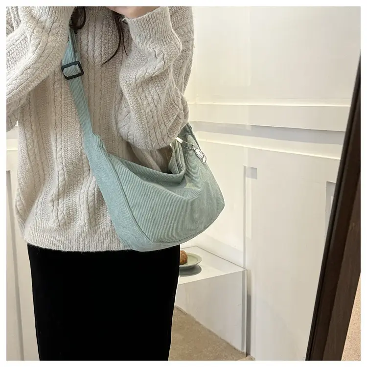 Beige Lazy Style Flannel Crossbody Bag for Women — feature 18