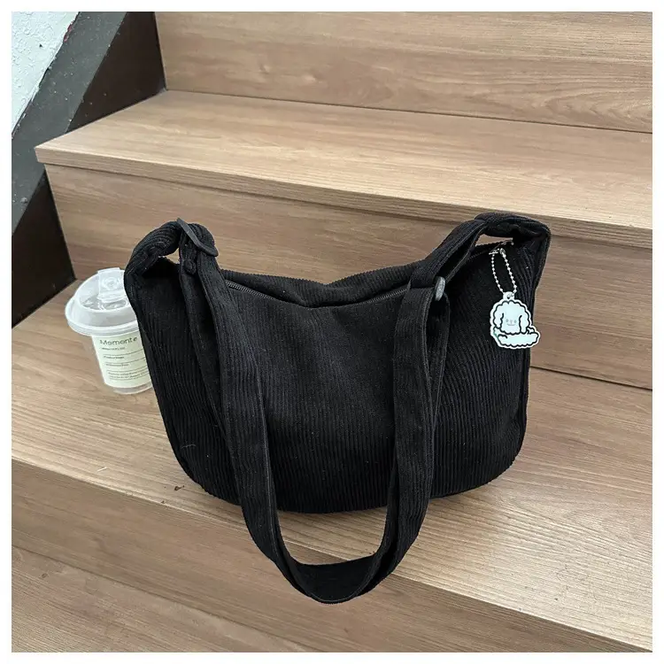 Beige Lazy Style Flannel Crossbody Bag for Women — feature 29